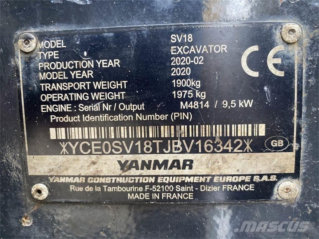 Yanmar SV18 Колісні екскаватори
