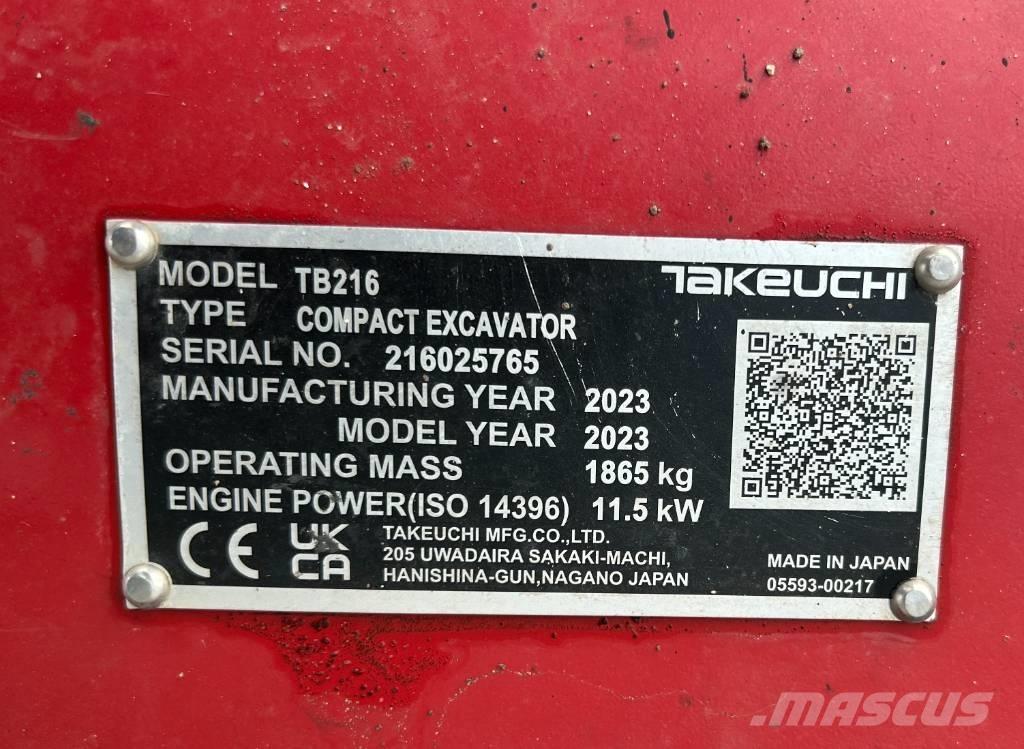 Takeuchi TB 216A V4 Міні-екскаватори < 7т