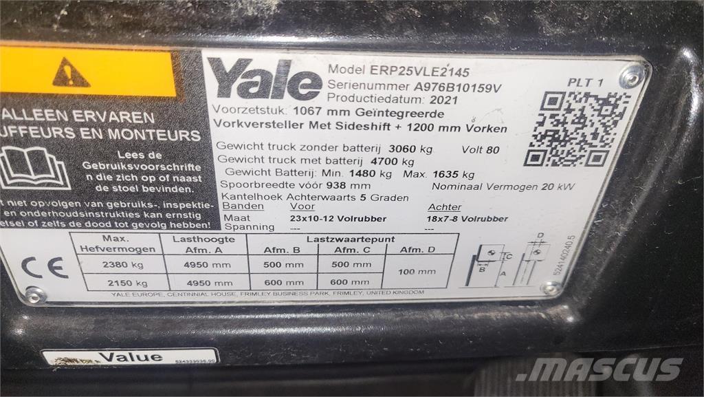 Yale ERP25VL 2021 Електронавантажувачі