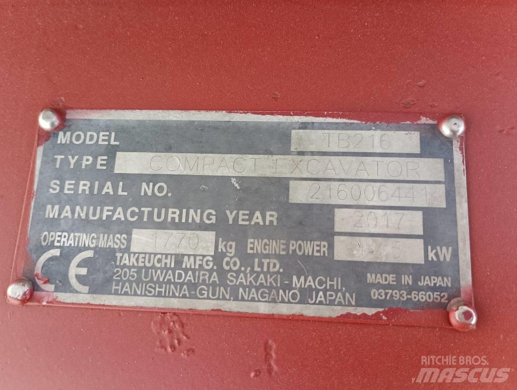 Takeuchi TB 216 Міні-екскаватори < 7т