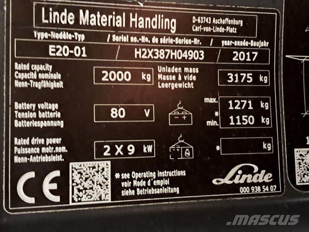 Linde E20-01 Електронавантажувачі