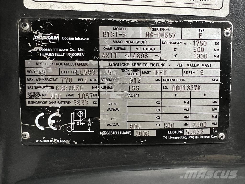 Doosan B18T-5 Електронавантажувачі