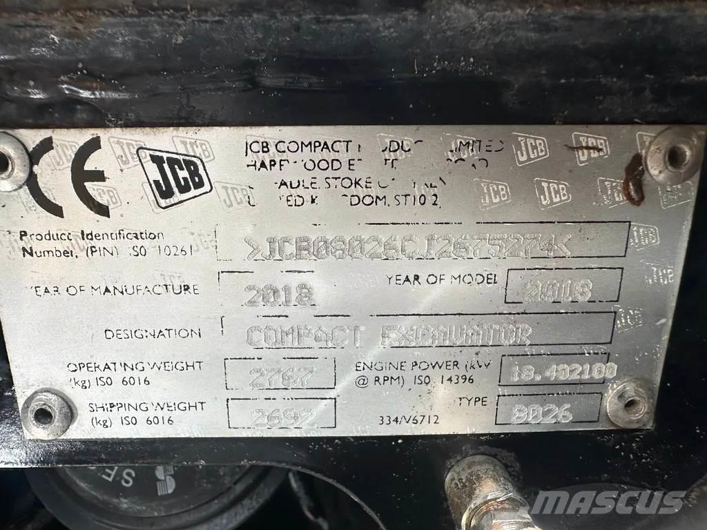 JCB 8026 Міні-екскаватори < 7т
