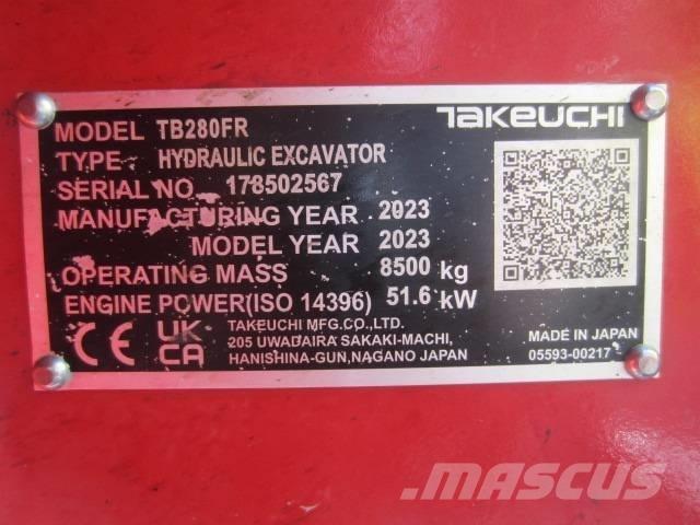Takeuchi TB 280 FR Середні екскаватори 7т. - 12т.