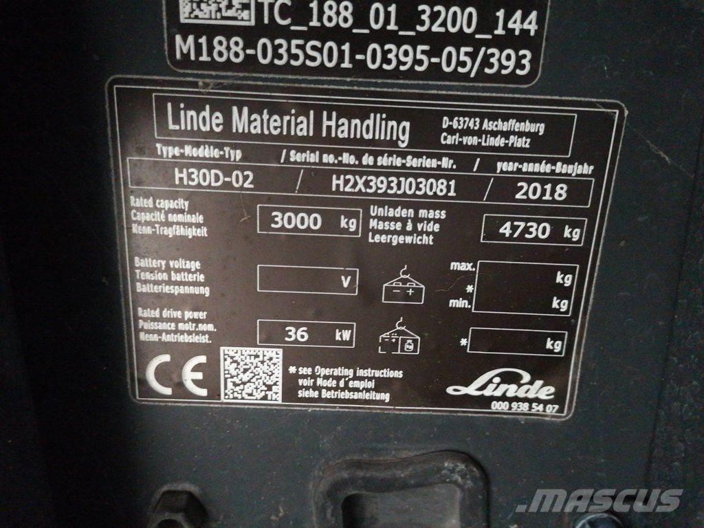 Linde H30D-02 Дизельні навантажувачі