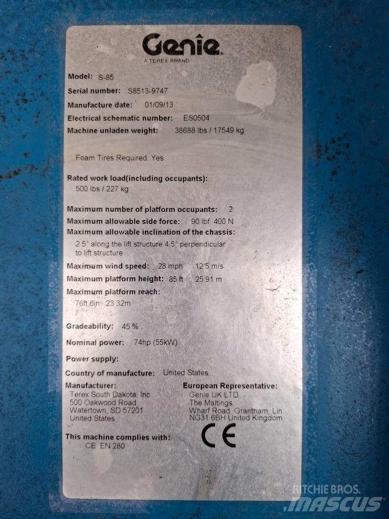 Genie S-85 Телескопічні підйомники