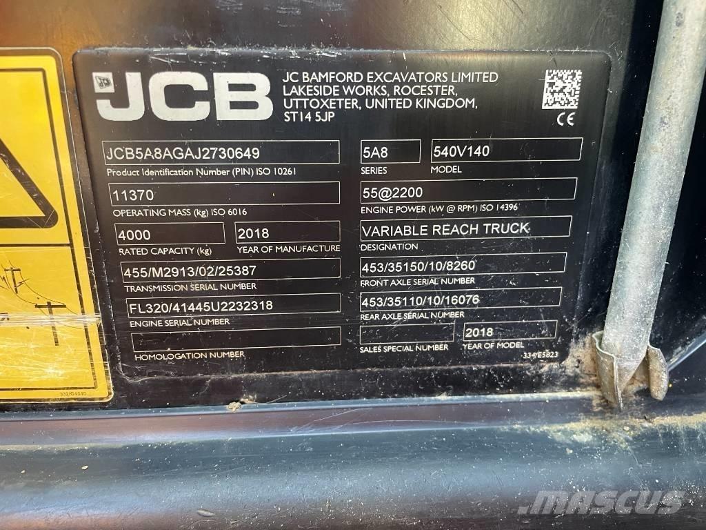 JCB 540-140 Телескопічні навантажувачі