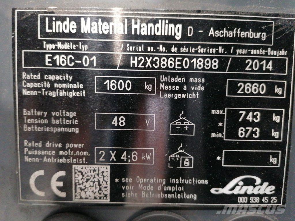 Linde E16C-01 Електронавантажувачі
