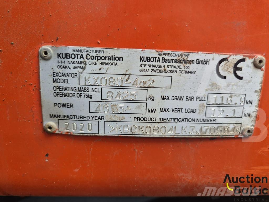 Kubota KX080-4a2 Середні екскаватори 7т. - 12т.