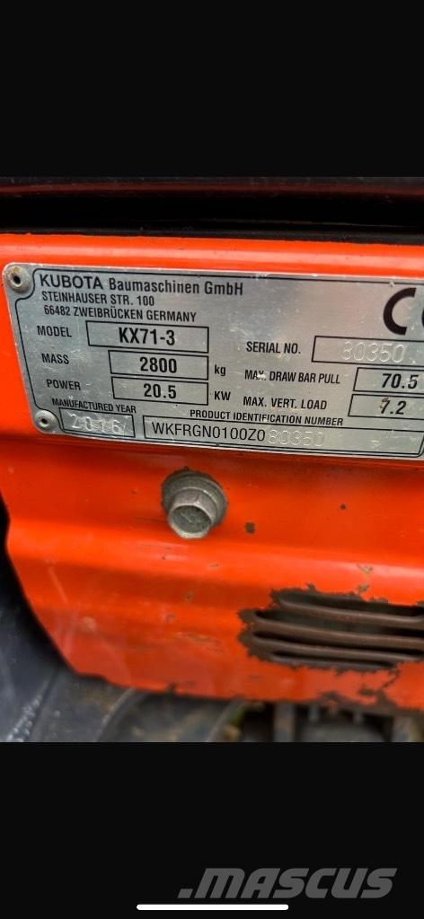 Kubota KX 71-3 Міні-екскаватори < 7т