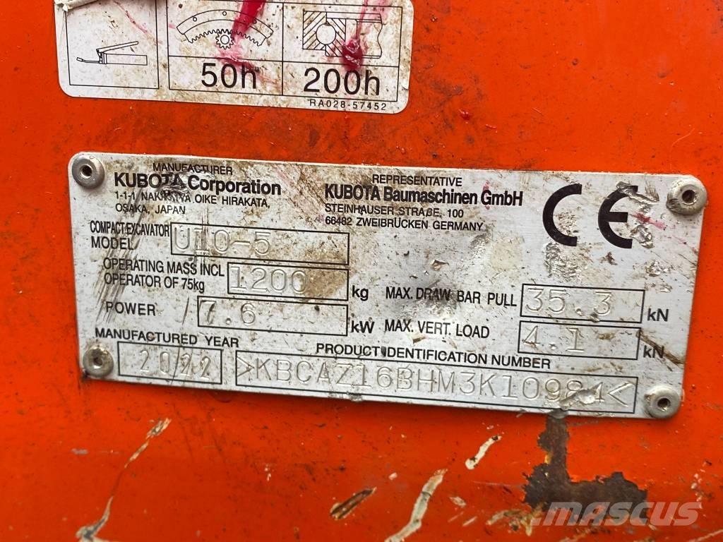 Kubota u10-5 Міні-екскаватори < 7т