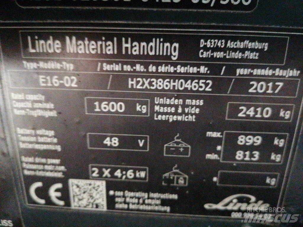 Linde E16-02 Електронавантажувачі