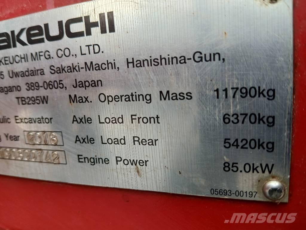 Takeuchi TB 295 W Колісні екскаватори