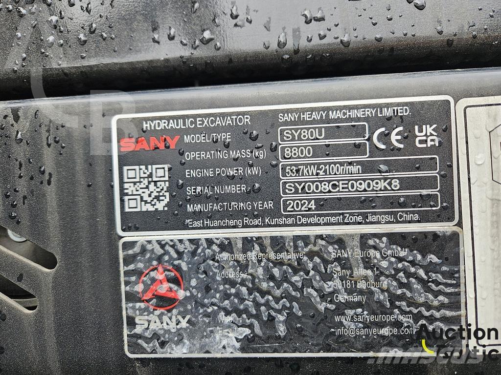 Sany SY80U Середні екскаватори 7т. - 12т.