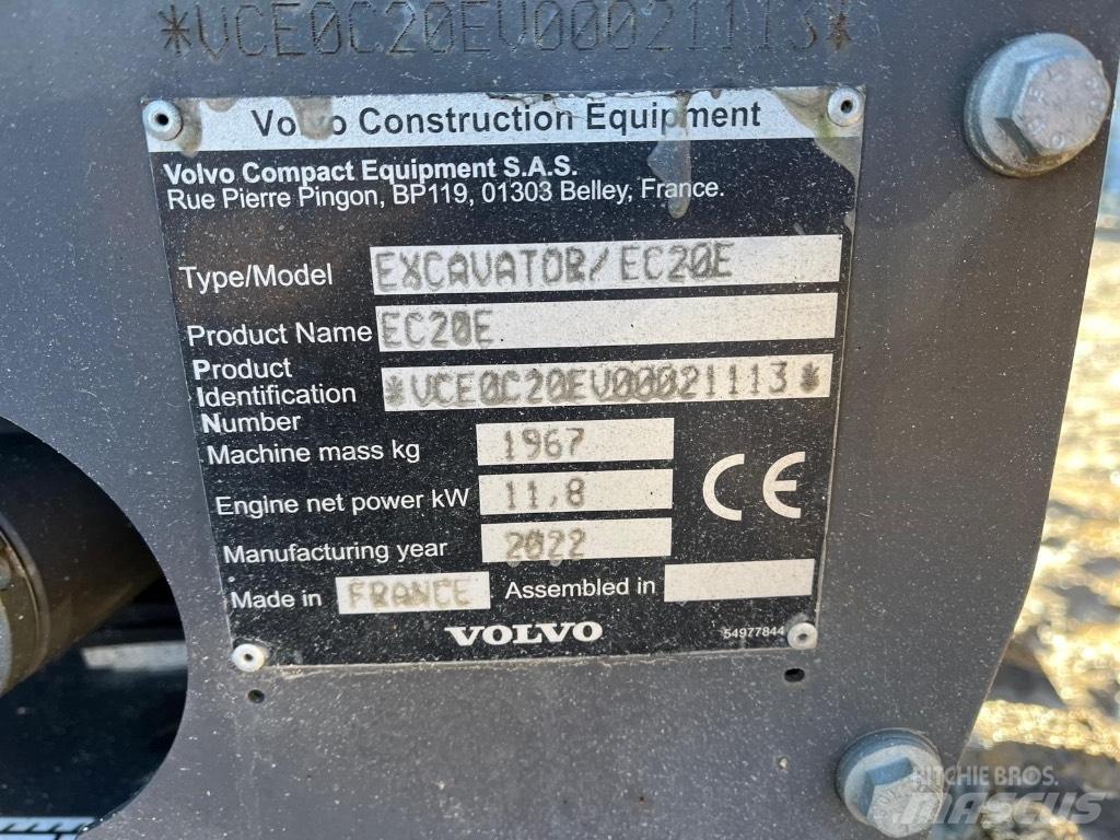 Volvo EC 20 E Міні-екскаватори < 7т