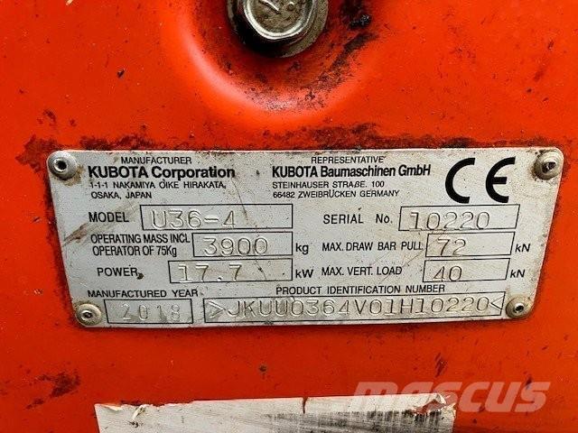 Kubota U36-4 Гусеничні екскаватори