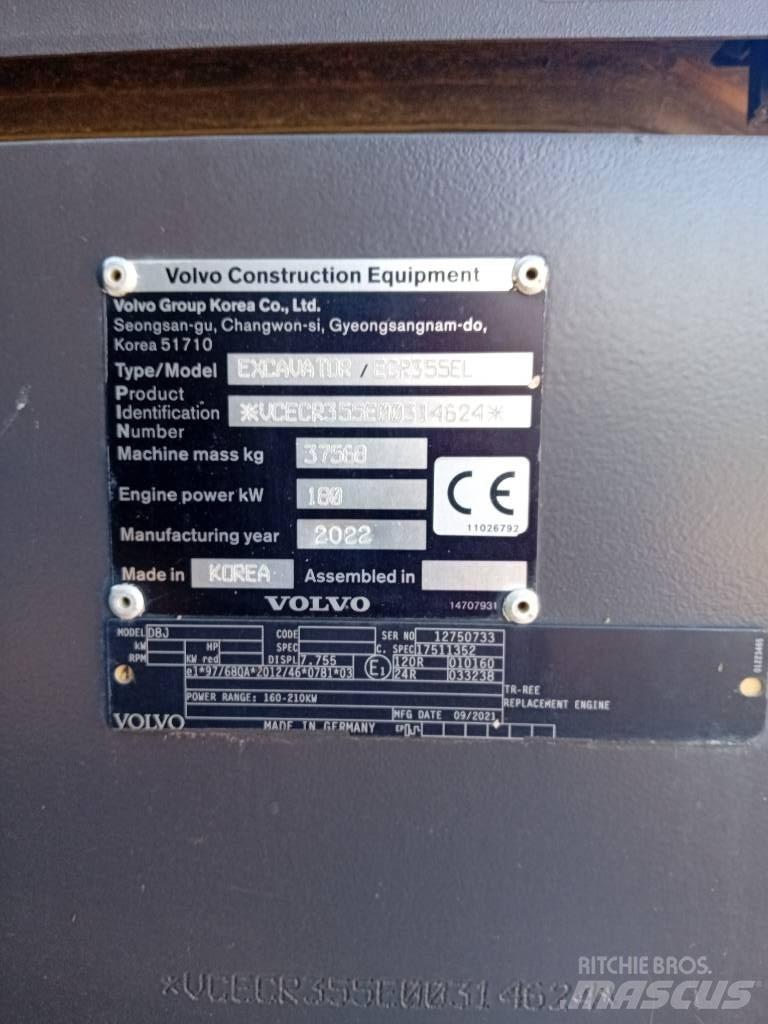 Volvo ECR 355 E Гусеничні екскаватори