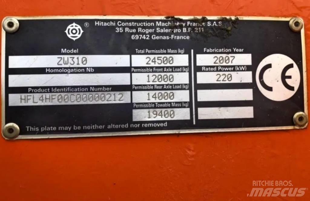 Hitachi ZW 310 Фронтальні навантажувачі