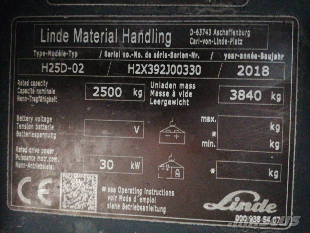 Linde H25D-02 Дизельні навантажувачі