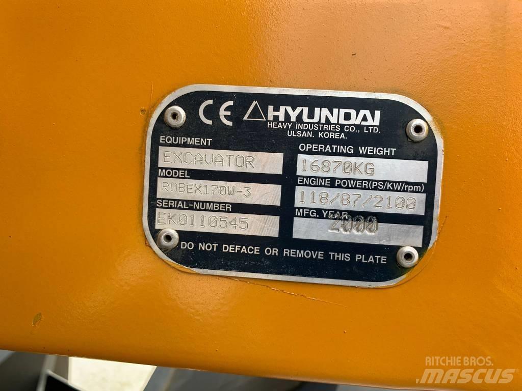 Hyundai ROBEX 170W-3 Колісні екскаватори