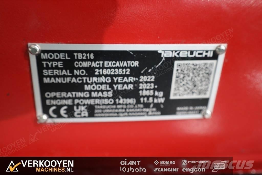 Takeuchi TB216 Міні-екскаватори < 7т