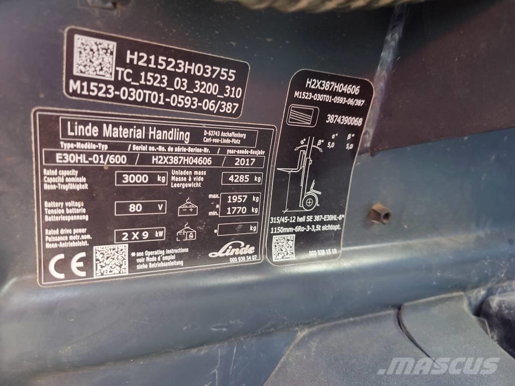 Linde E30/600HL/387 Електронавантажувачі