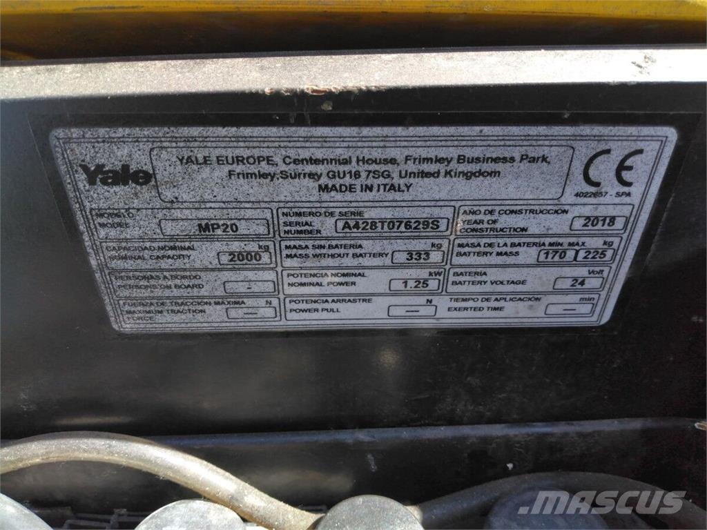 Yale MP20 Штабелери