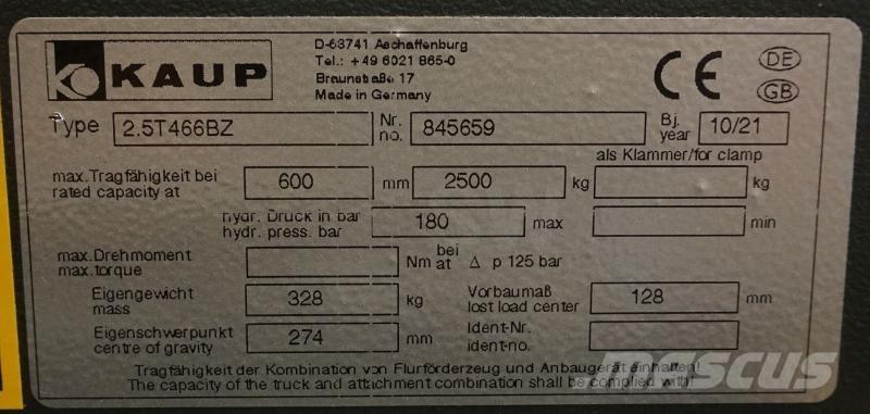 Kaup 2,5T466BZ Інші компоненти