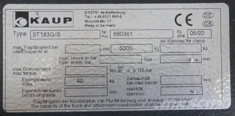 Kaup 5T183G/S Інші компоненти