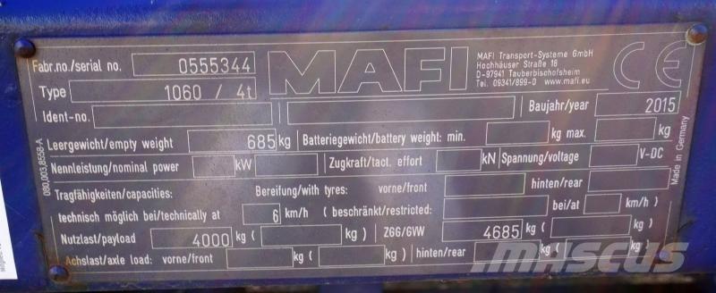 Mafi 1060 / 4t Причепи-платформи/бокове розвантаження