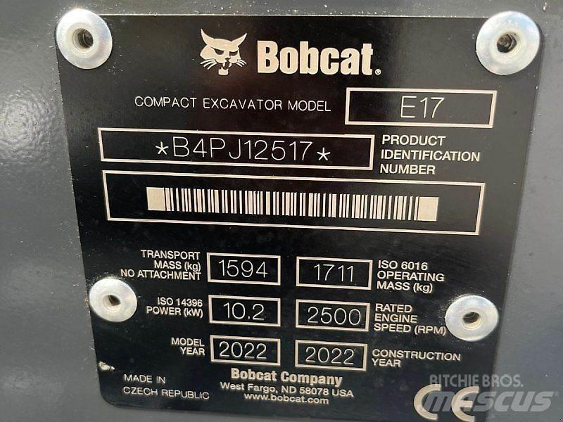 Bobcat E17 Міні-екскаватори < 7т