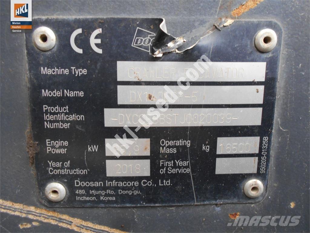 Doosan DX 140 LCR-5 Гусеничні екскаватори
