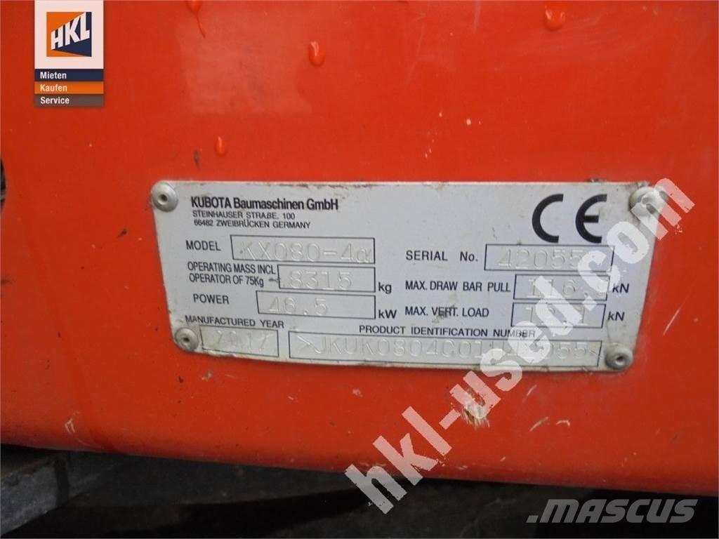 Kubota KX 080-4 Міні-екскаватори < 7т