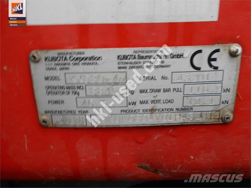 Kubota KX 080-4 Міні-екскаватори < 7т