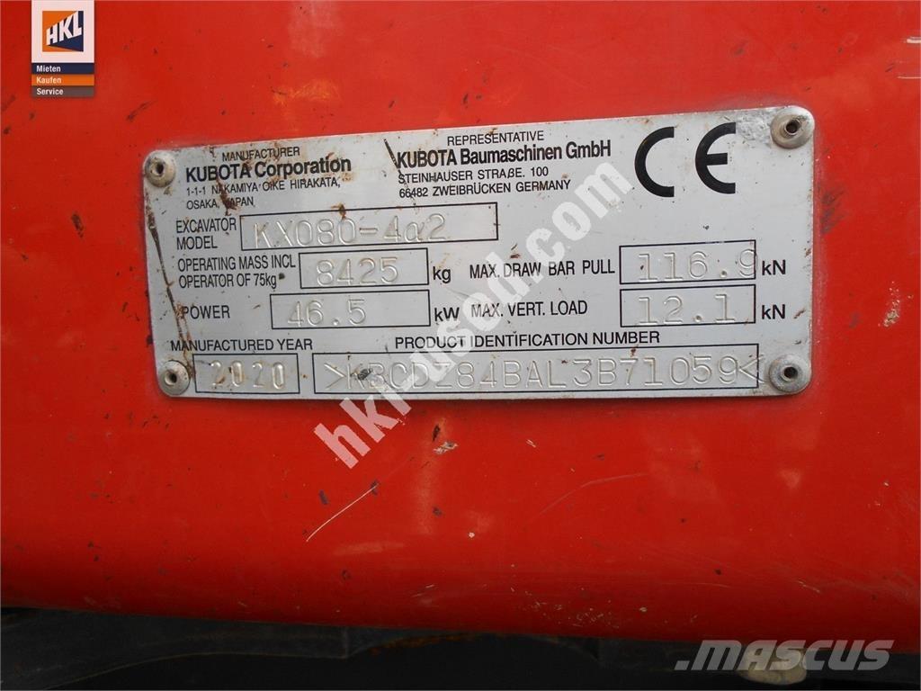 Kubota KX 080-4 Міні-екскаватори < 7т