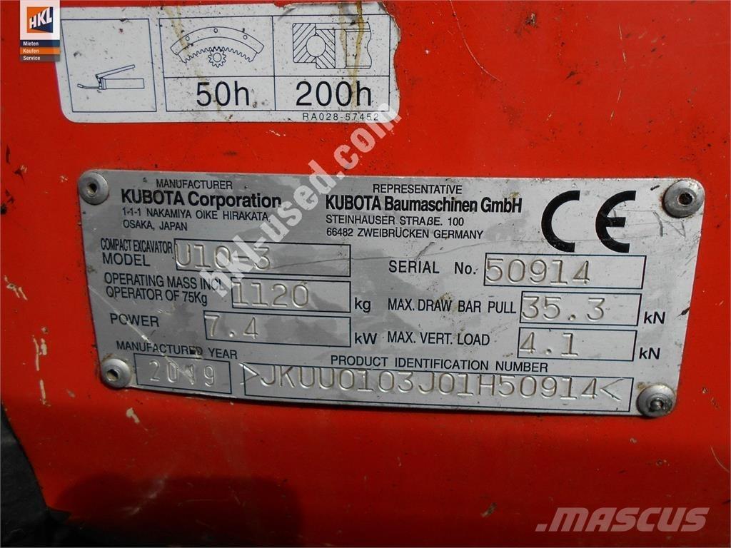 Kubota U 10-3 Міні-екскаватори < 7т