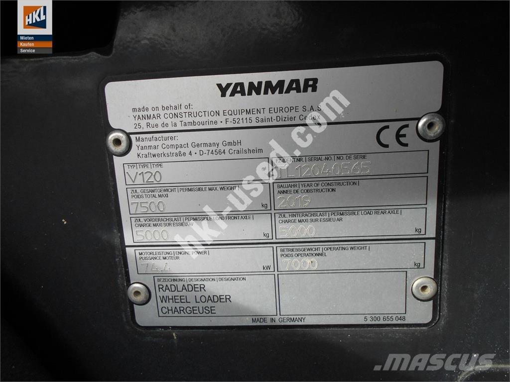 Yanmar V 120 Фронтальні навантажувачі