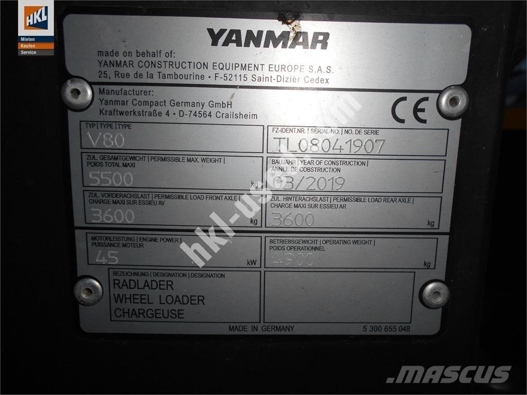 Yanmar V 80 Фронтальні навантажувачі