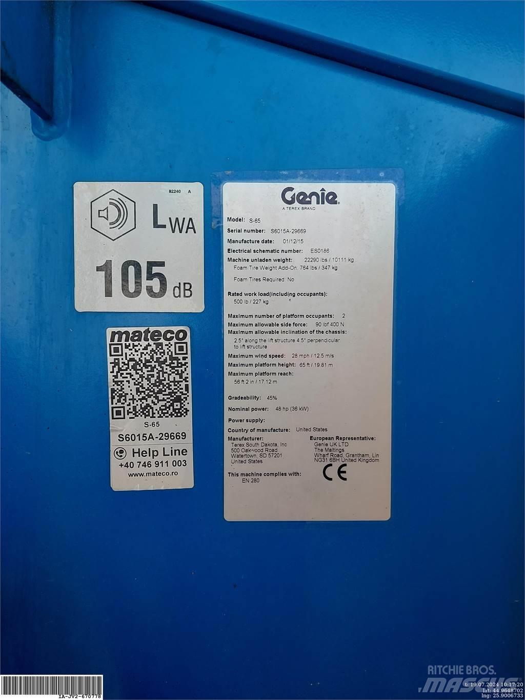 Genie S-65 Телескопічні підйомники