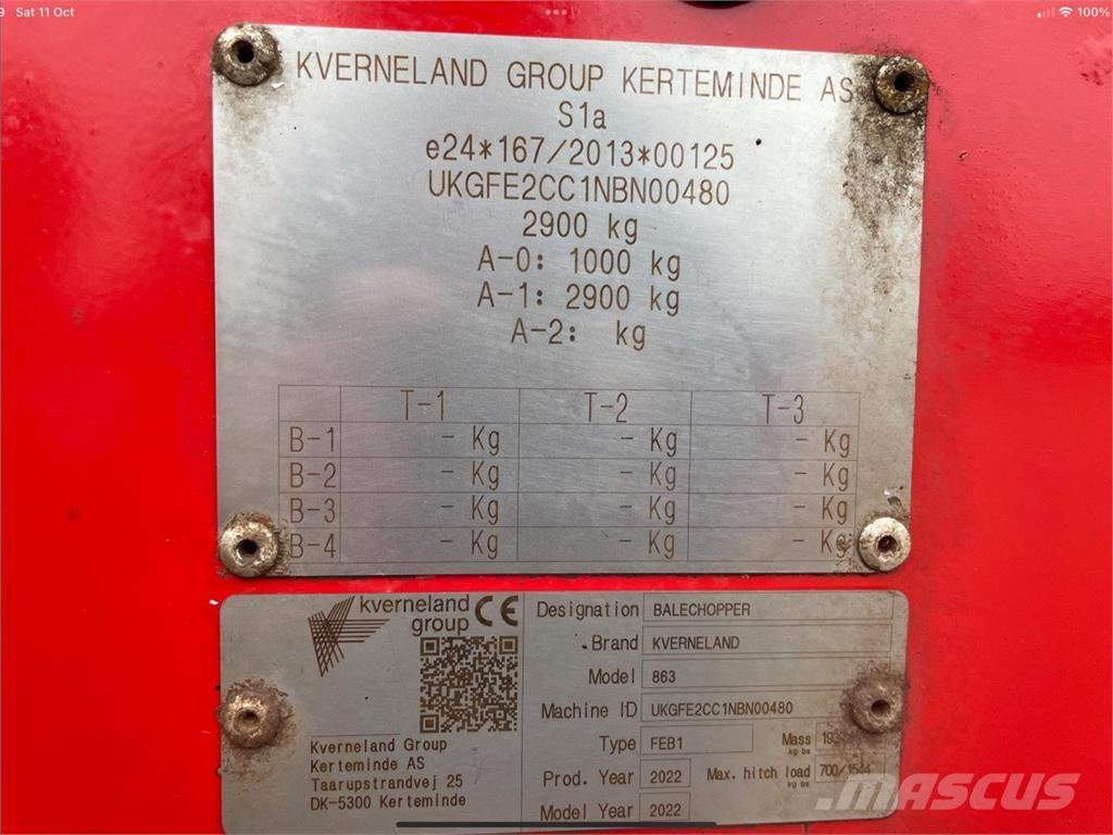 Kverneland 863 Завантажувачі змішувальних машин