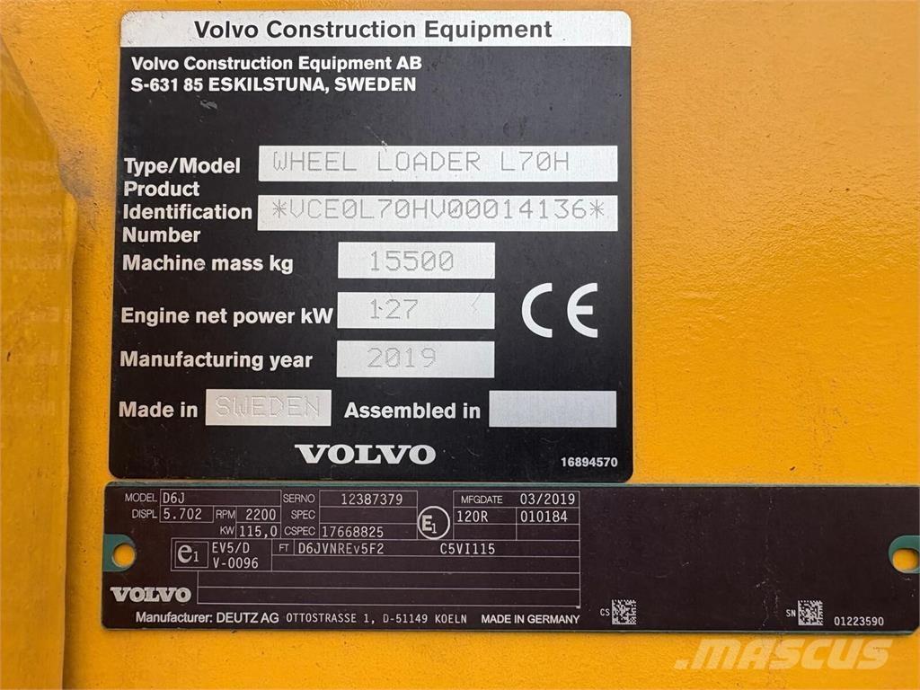 Volvo L70H Фронтальні навантажувачі
