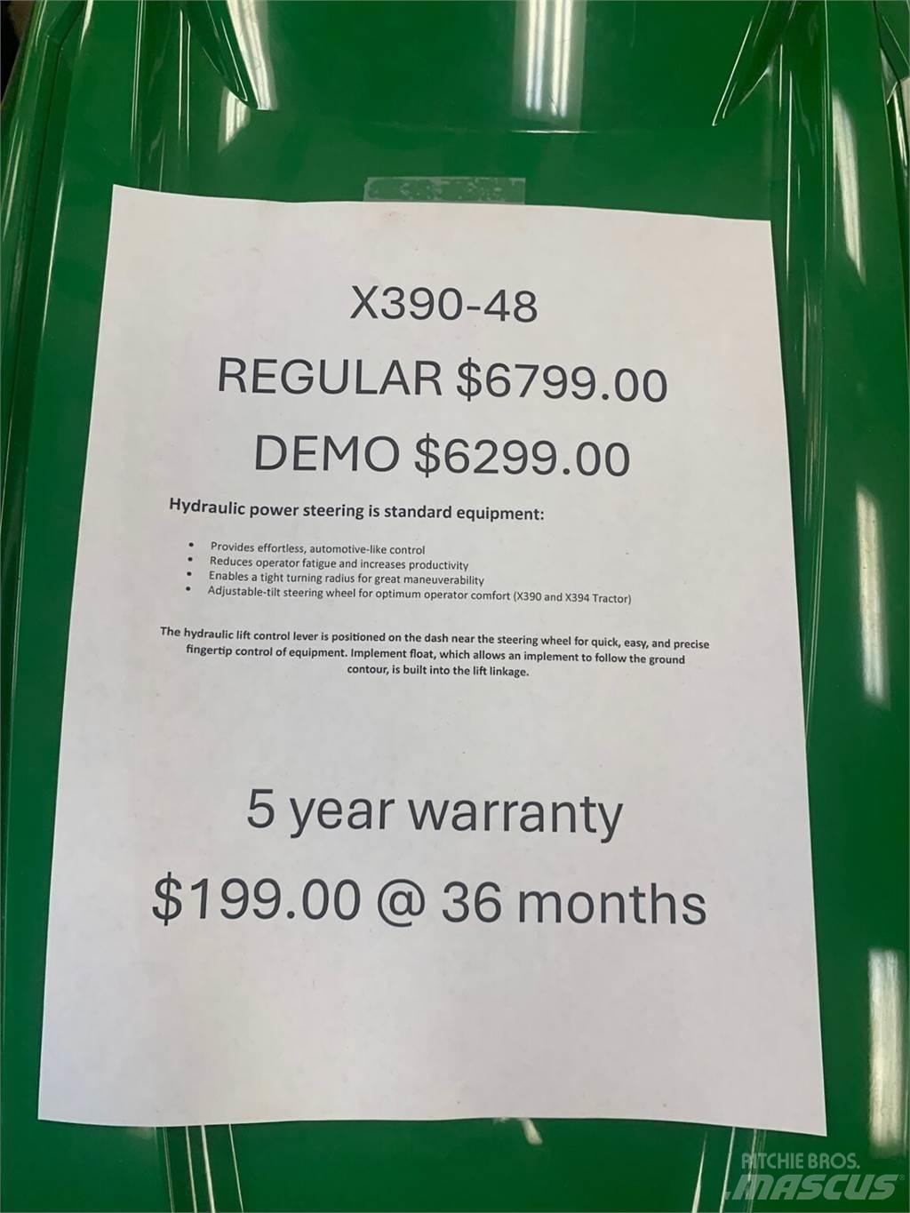John Deere X390 Трактори