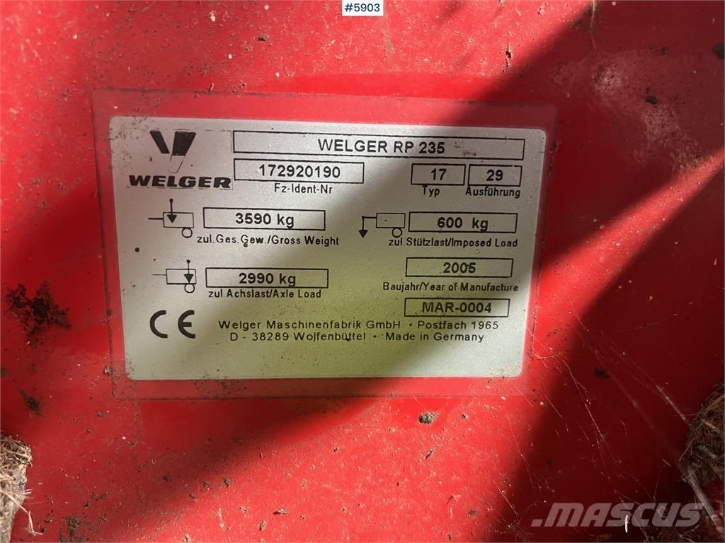 Welger RP 235 Інше збиральне обладнання