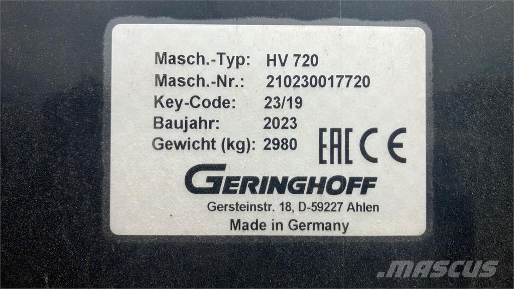 Geringhoff HV 720 Додаткове обладнання для збиральних комбайнів