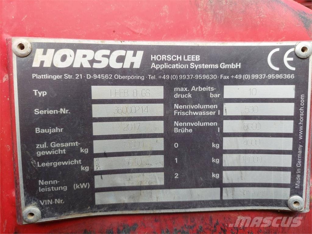 Horsch Leeb 8GS Причіпні обприскувачі