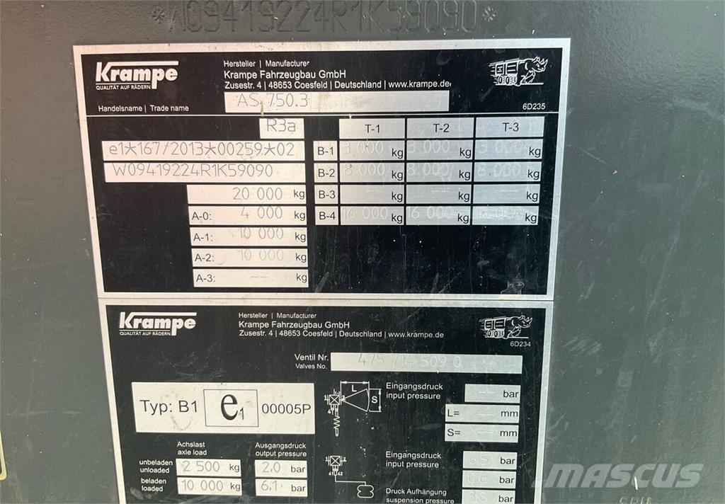 Krampe AS 750 Інші причепи