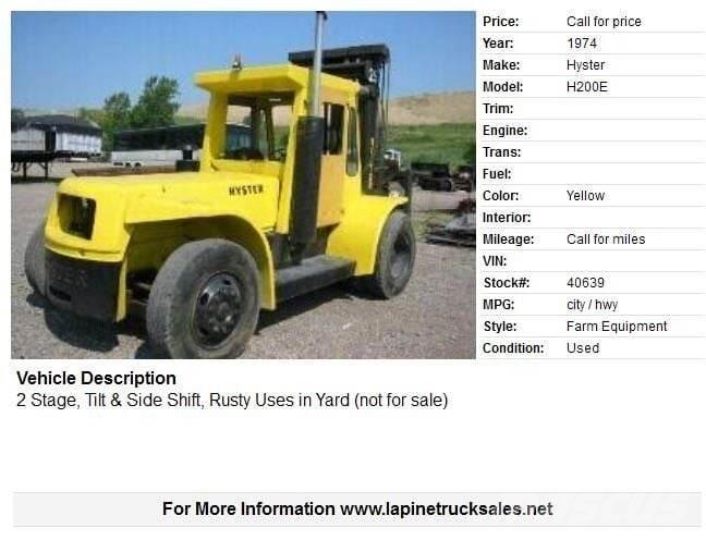 Hyster H200E Інше