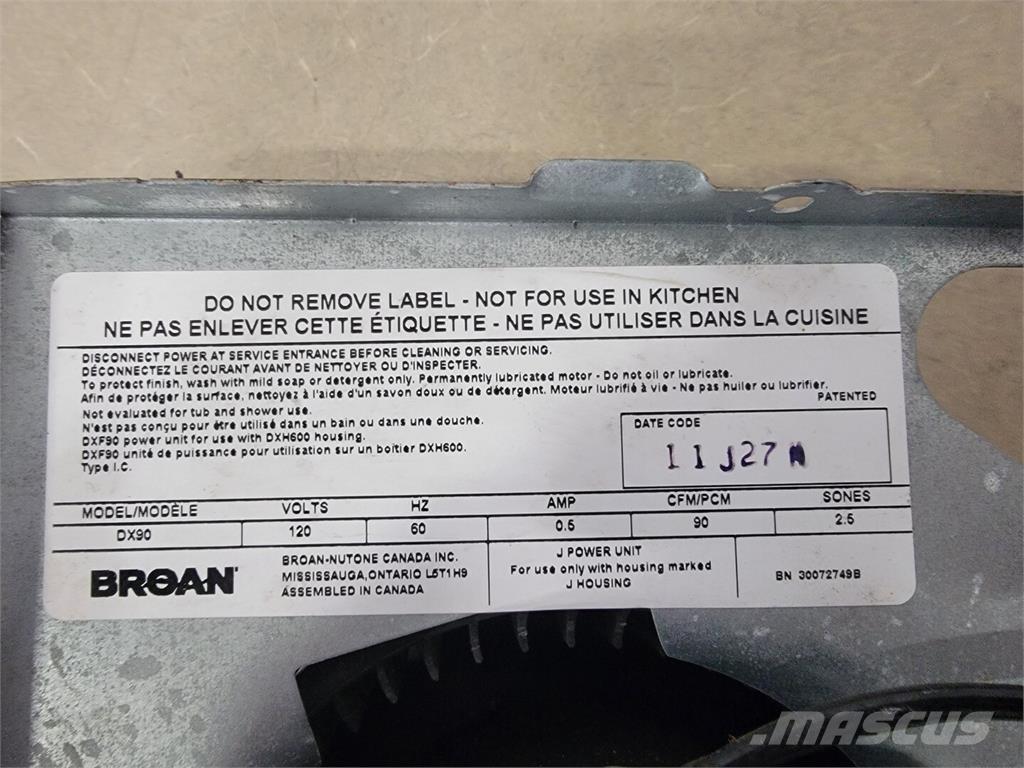  BROAN DX90 Інше обладнання