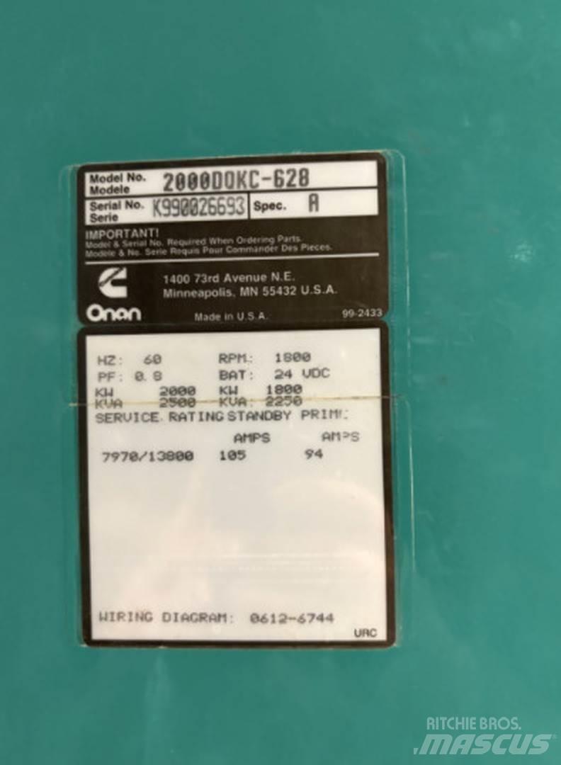 Cummins 2000DQKC-628 Дизельні генератори