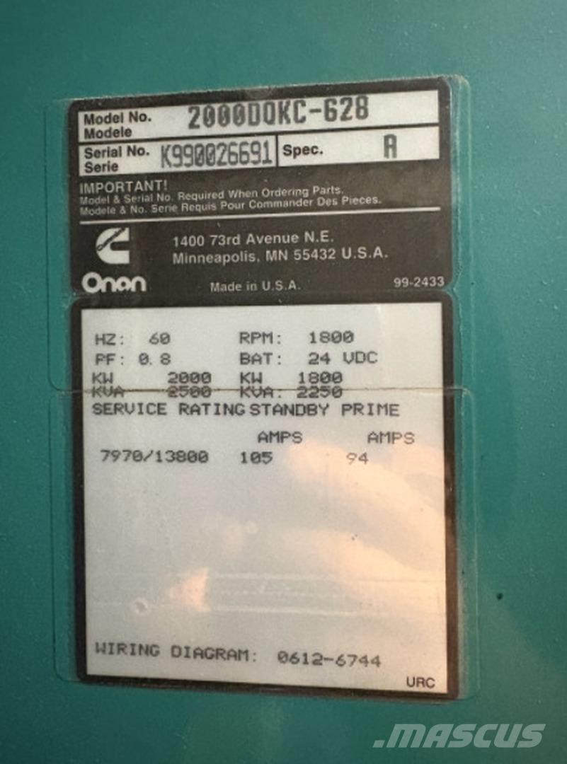 Cummins 2000DQKC-628 Дизельні генератори